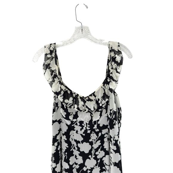 Anny Taylor Loft Dress Black White Floral Babydoll Fairy Whimsical  Size 12 - Picture 5 of 10
